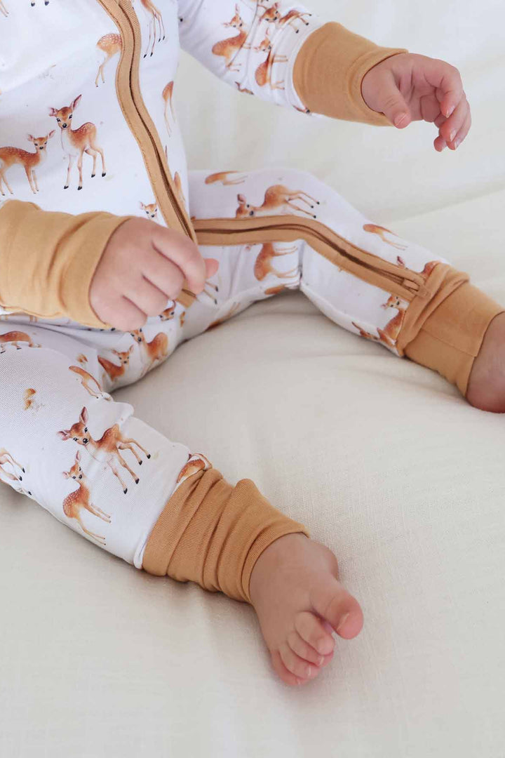 deer baby zip romper 