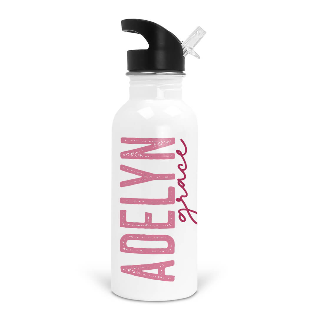 Fucshia Ombre Personalized Kids Water Bottle