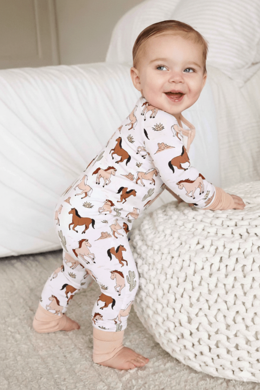 Convertible Zip Romper | Pony Club Neutral