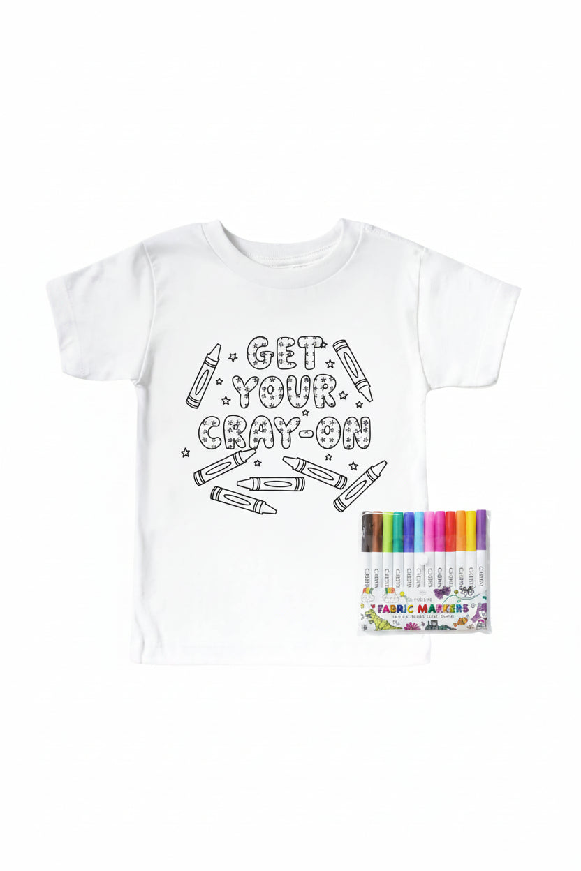 get your cray on colorable kids tee 