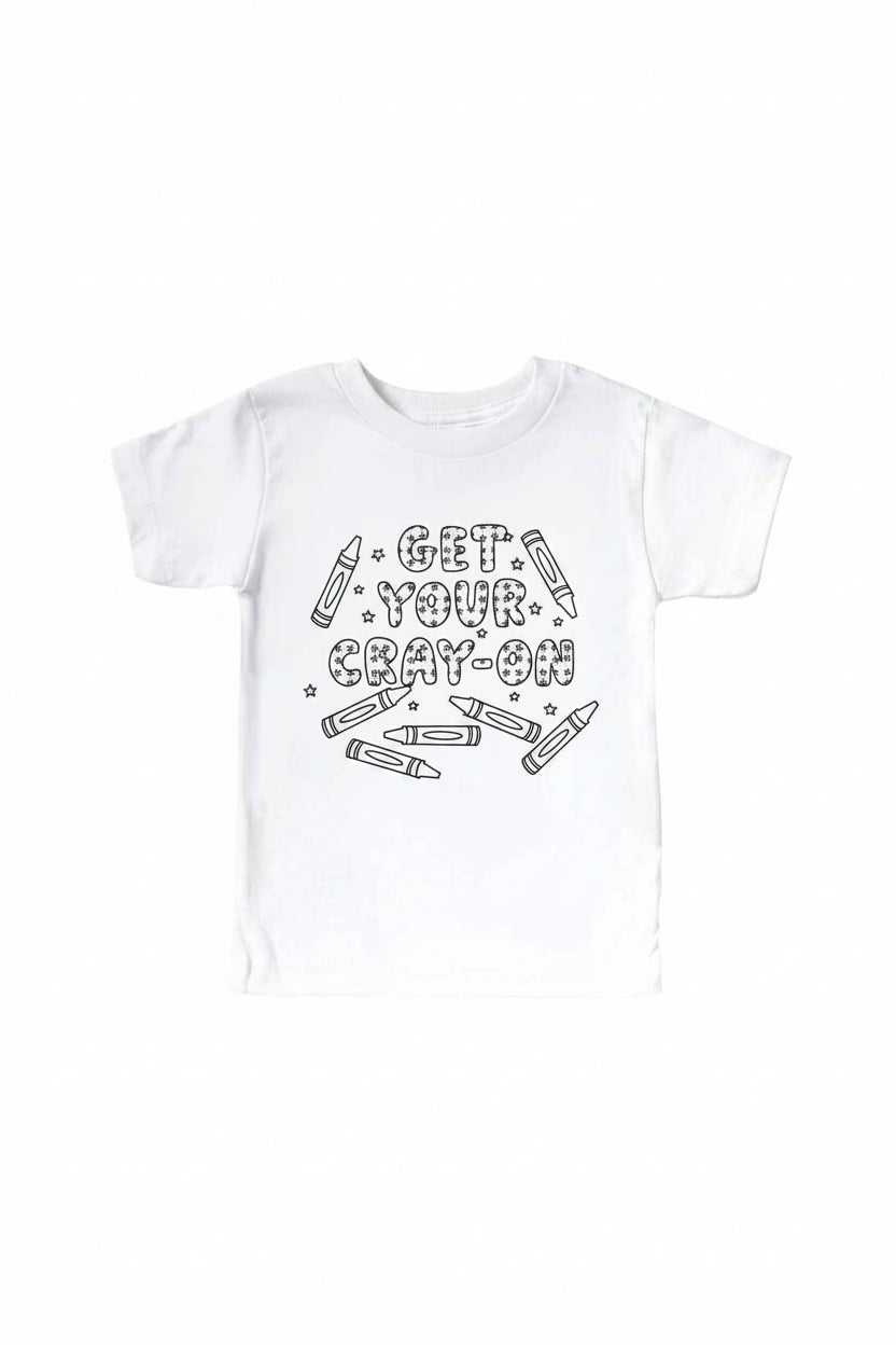 get your cray-on back to school graphic tee for kids 