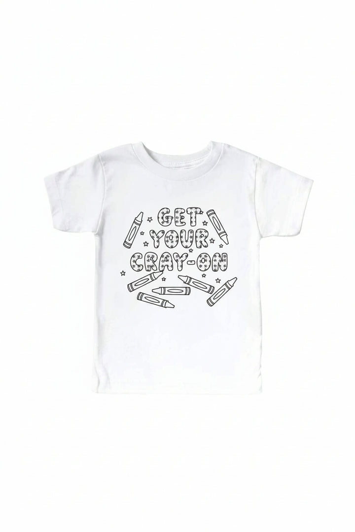 get your cray-on back to school graphic tee for kids 