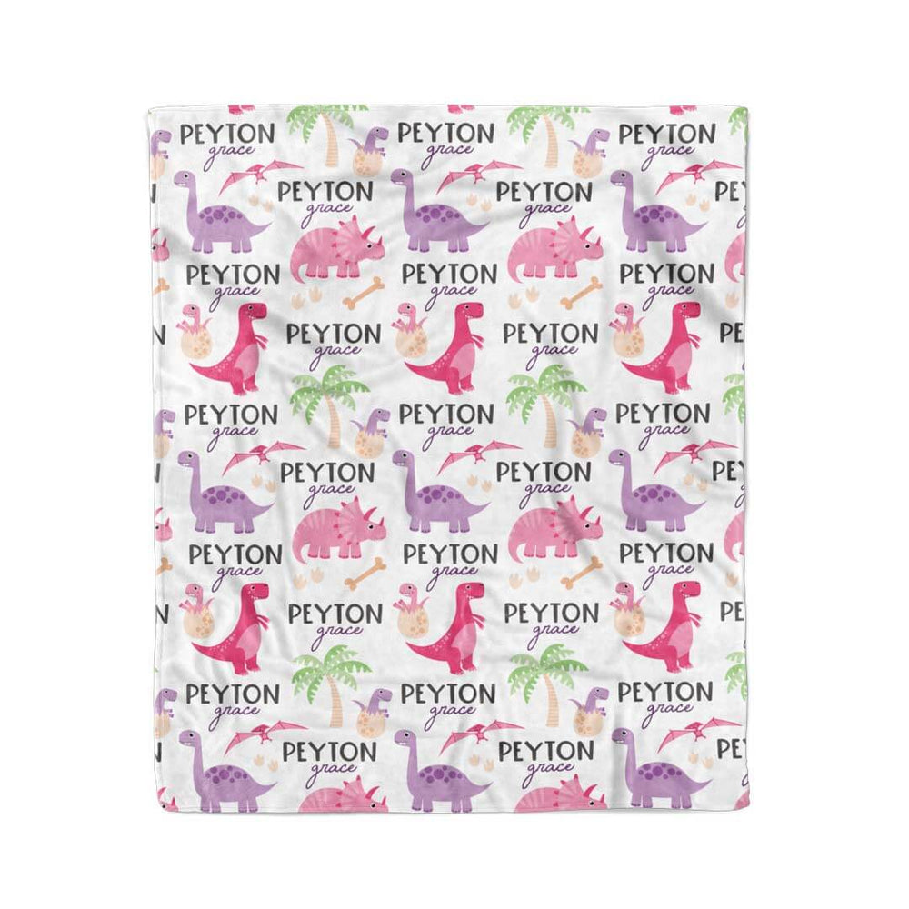 dinosaur blanket personalized for girlsa