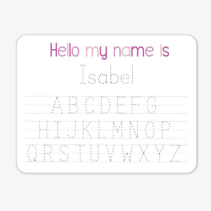 personalized whiteboard with alphabet 