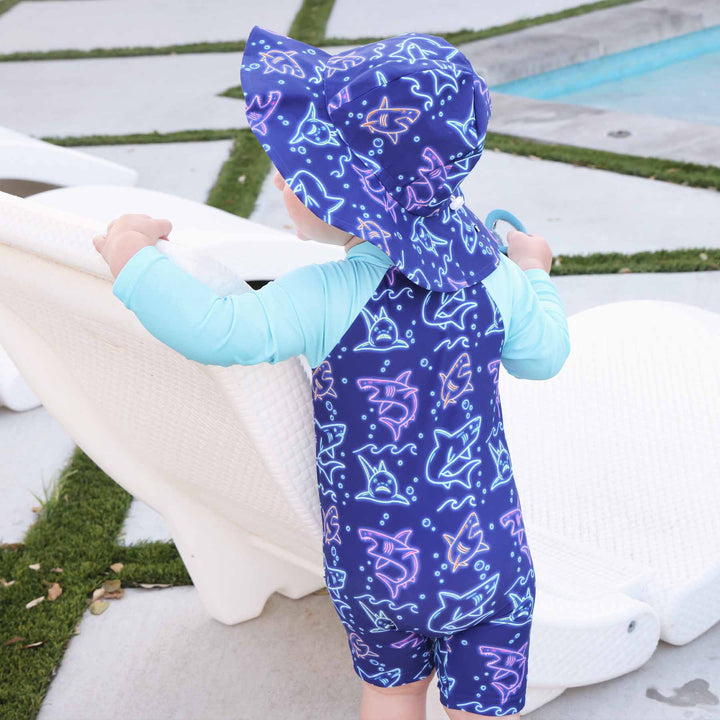 glow in the dark shark sun hat for boys 