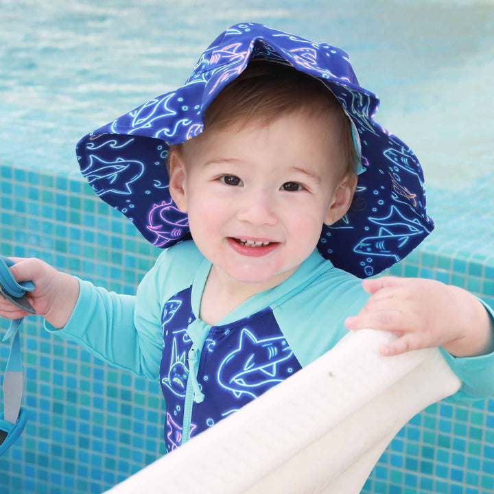 glow shark sun hat for toddler boys