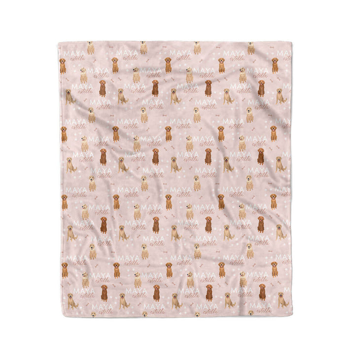 golden retriever blanket pink