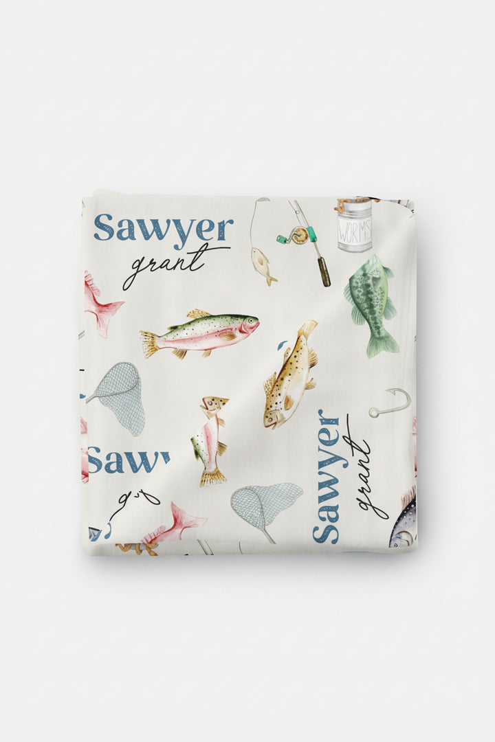 personalized fishing swaddle 