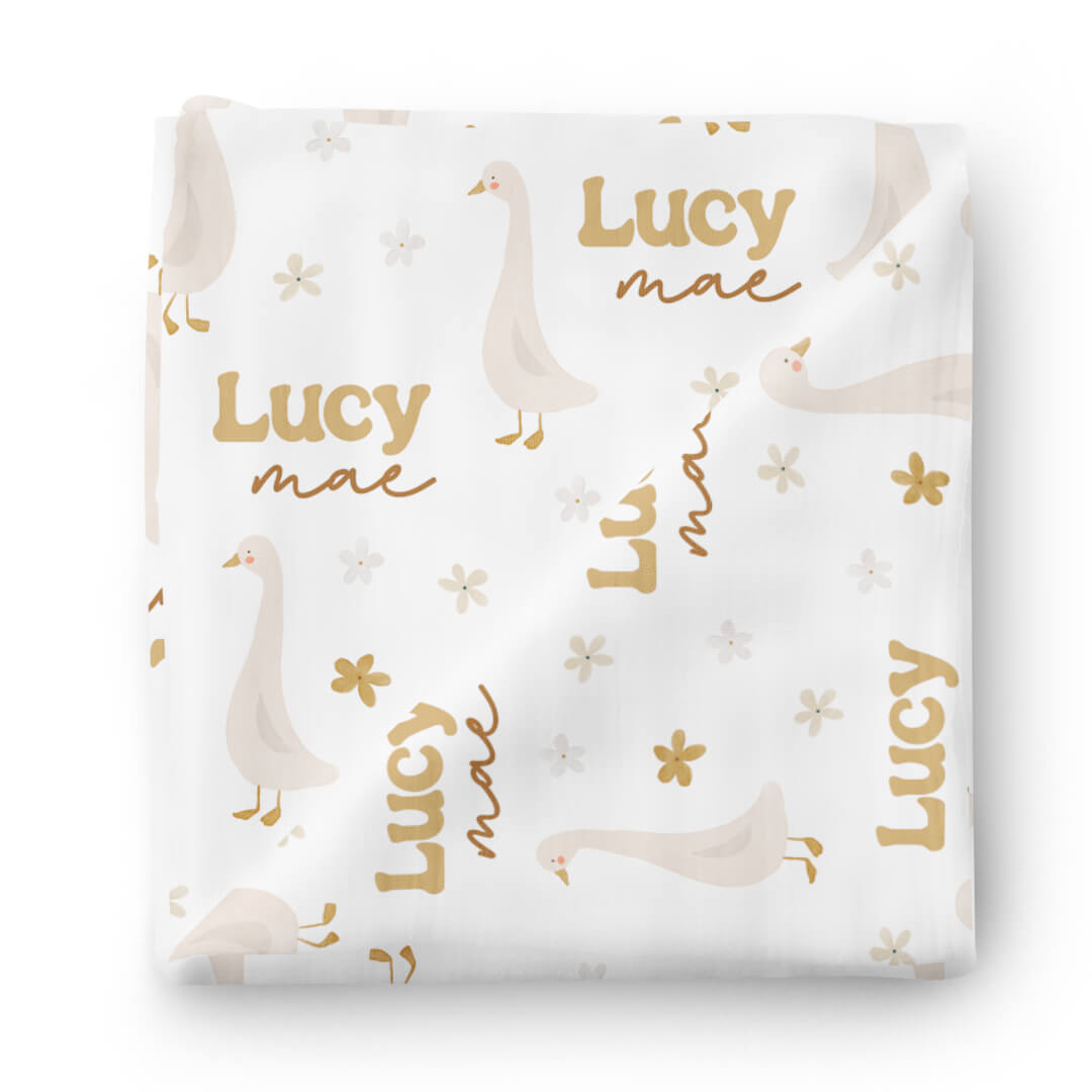 goose personalized swaddle 