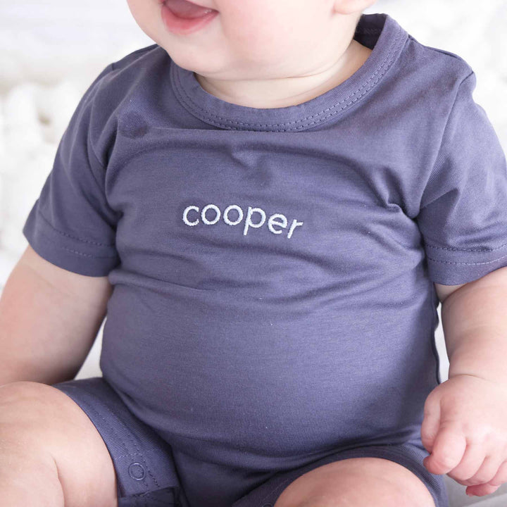 personalized name outfit for boys blue 