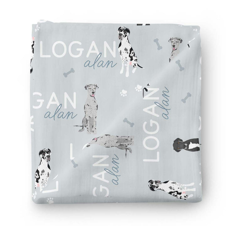 Personalized Baby Name Swaddle Blanket | Dog Breeds