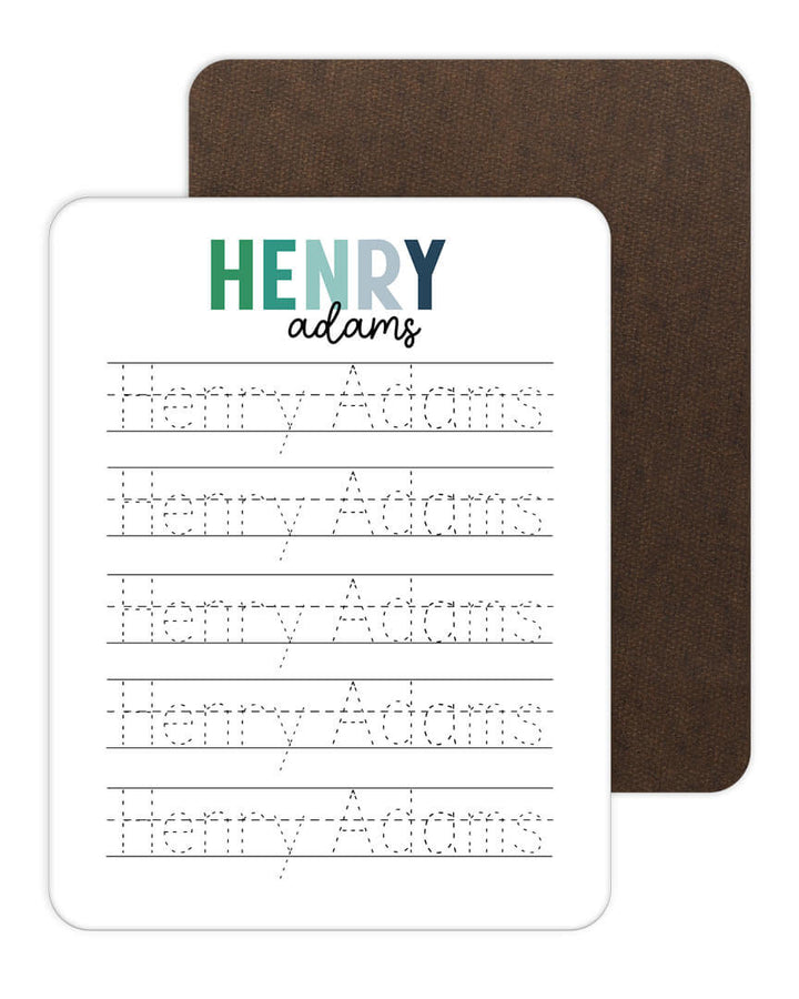personalized whiteboard with name green
