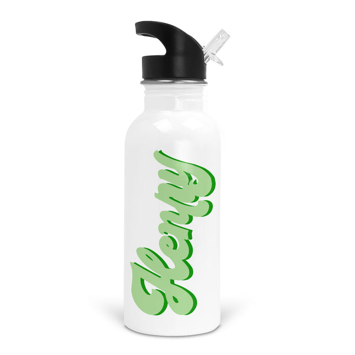 green name personalized water bottle for kids 