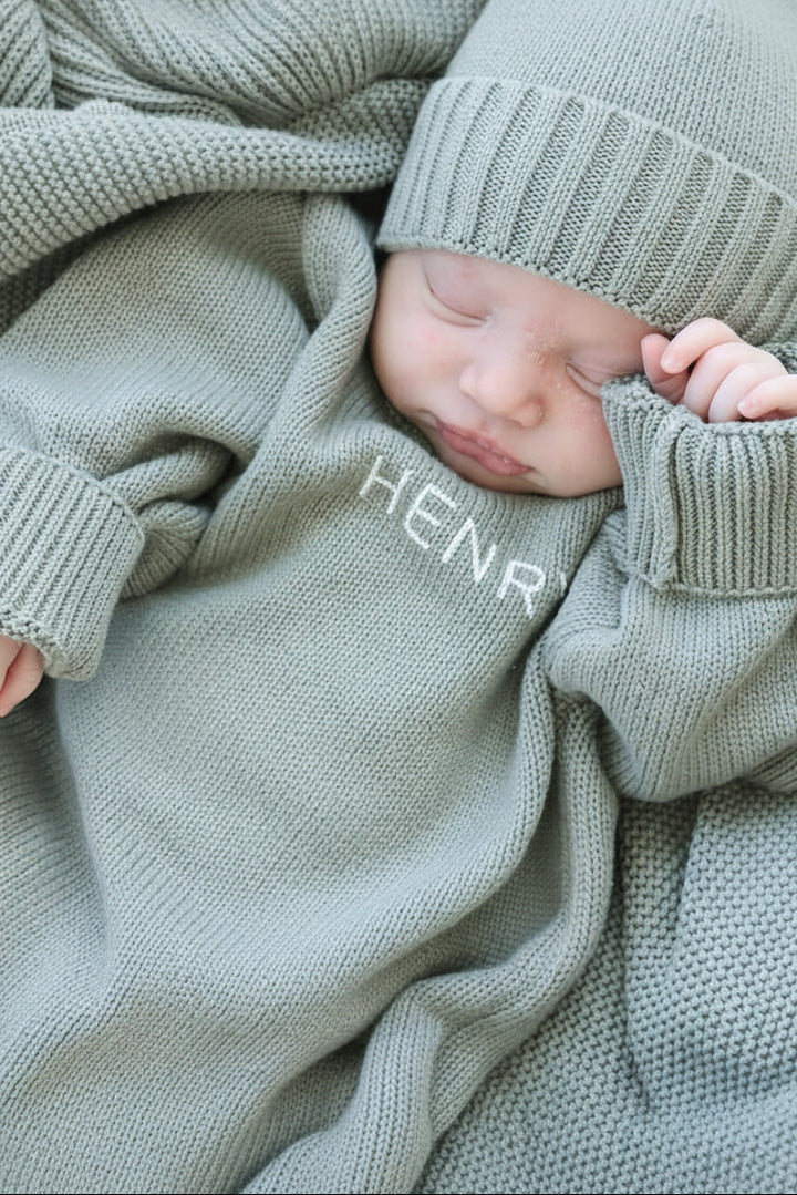 personalized knit sweater for baby