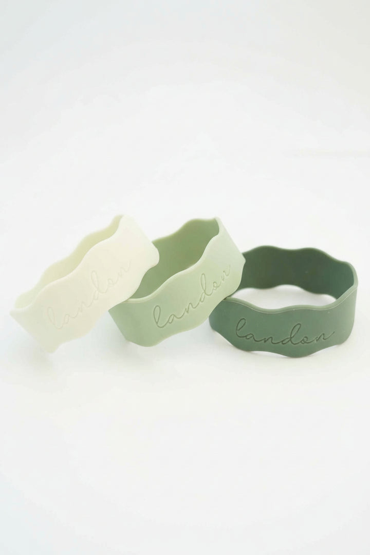 green script silicone baby bottle labels 