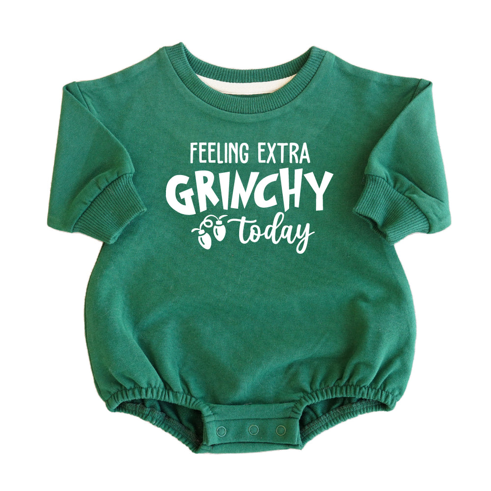 grinchy sweatshirt bubble romper