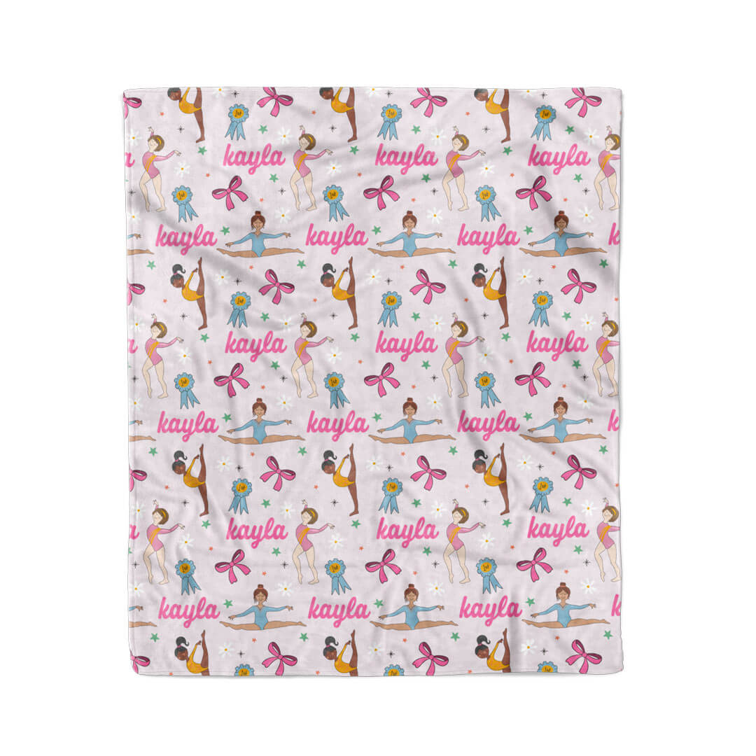girls personalized gymnastic blankets for girls 