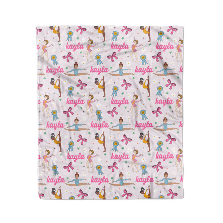 girls personalized gymnastic blankets for girls 