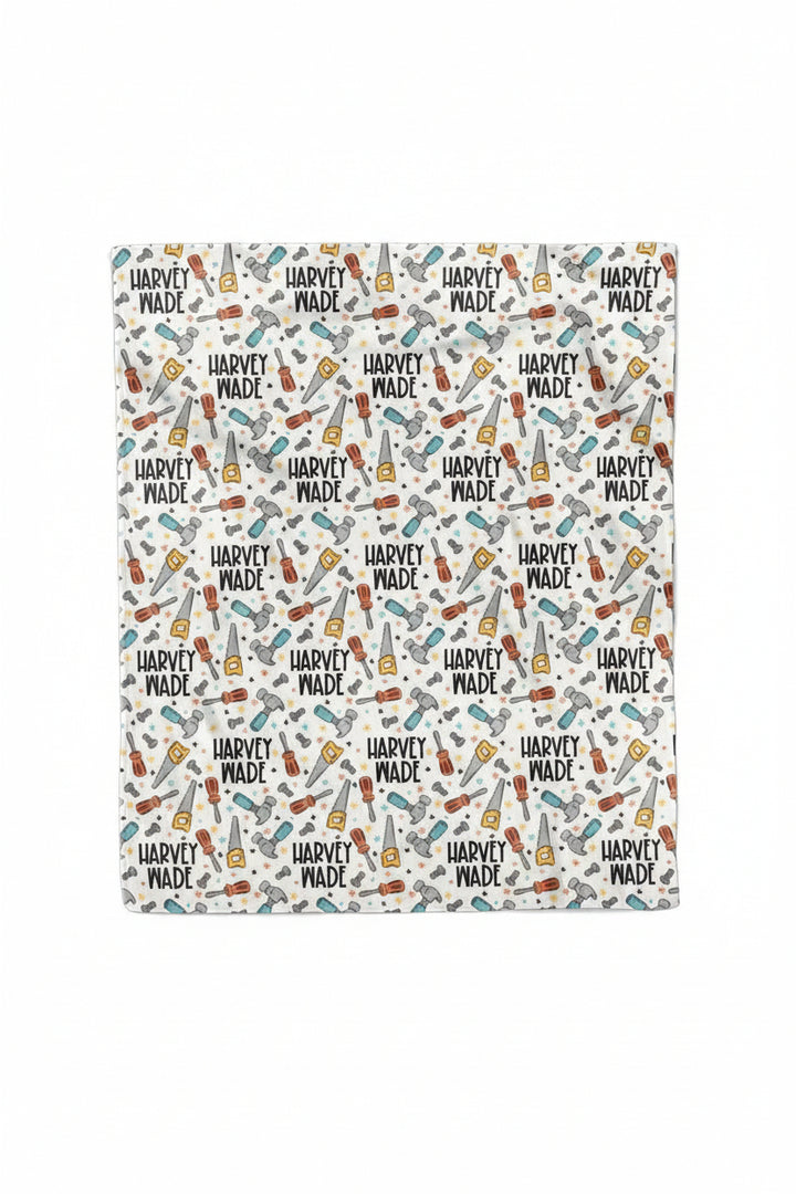 hammer time kids personalized blanket for boys 