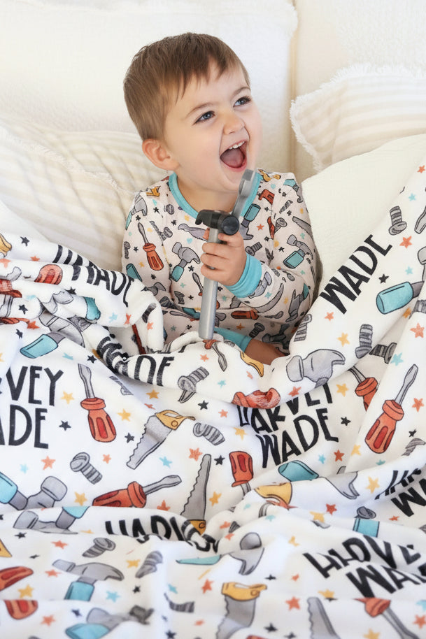 Hammer Time Personalized Kids Blanket