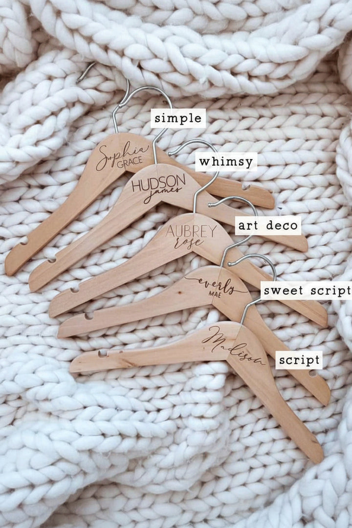 wood hangers for baby personalized