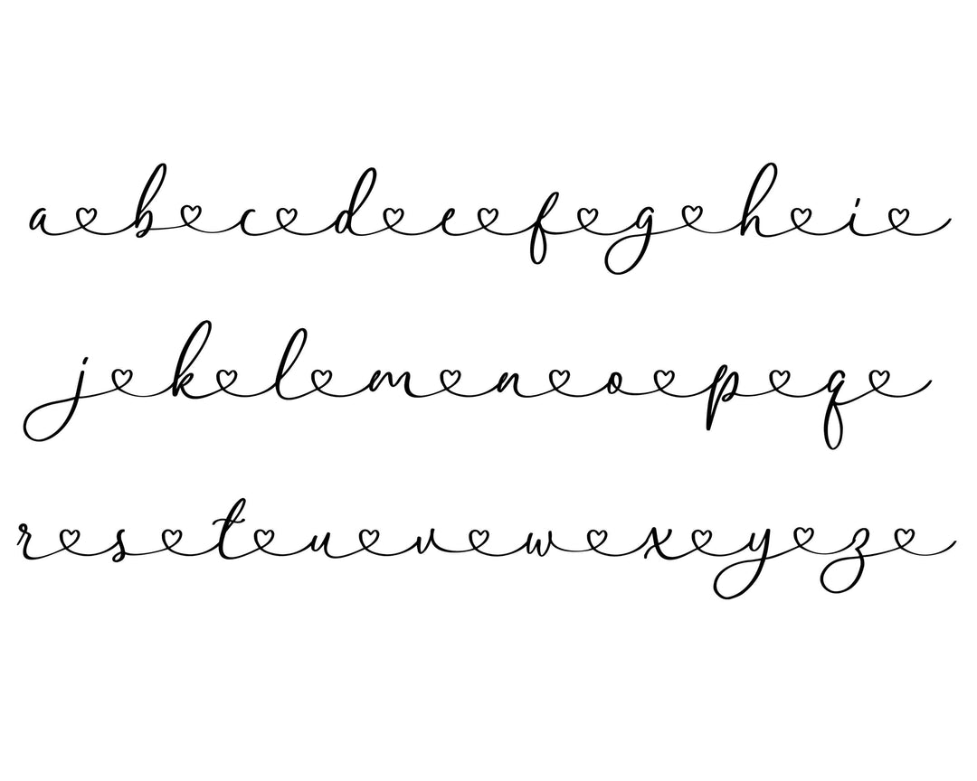 heart script font