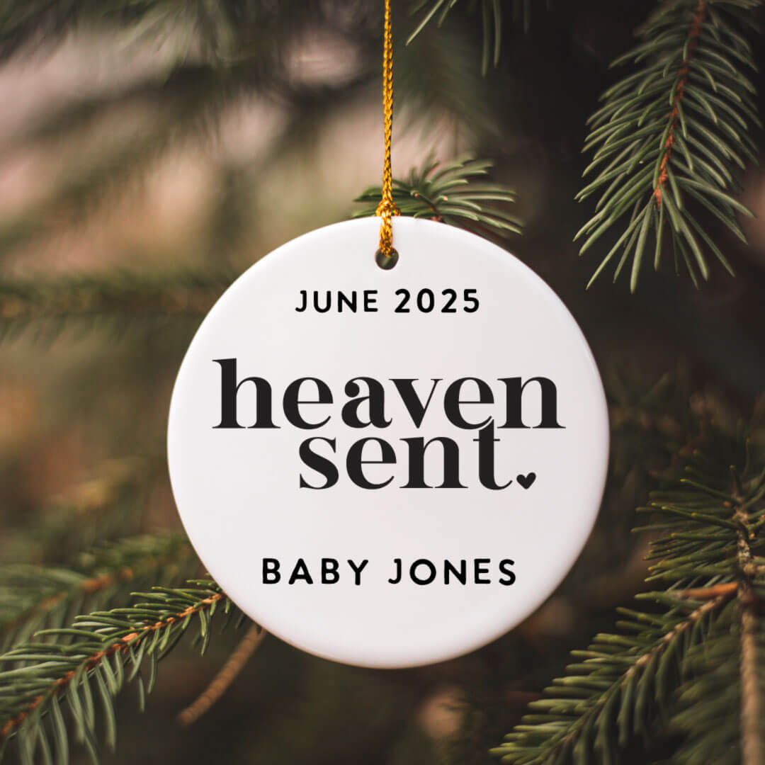 heaven sent ornament personalized 
