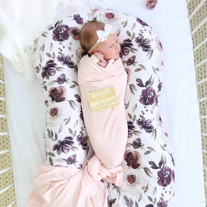 purple floral oversized swaddle blanket 