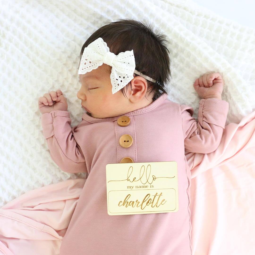 hello my name is personalized wood sign script
