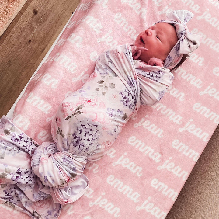 hydrangea oversized swaddle for babies 