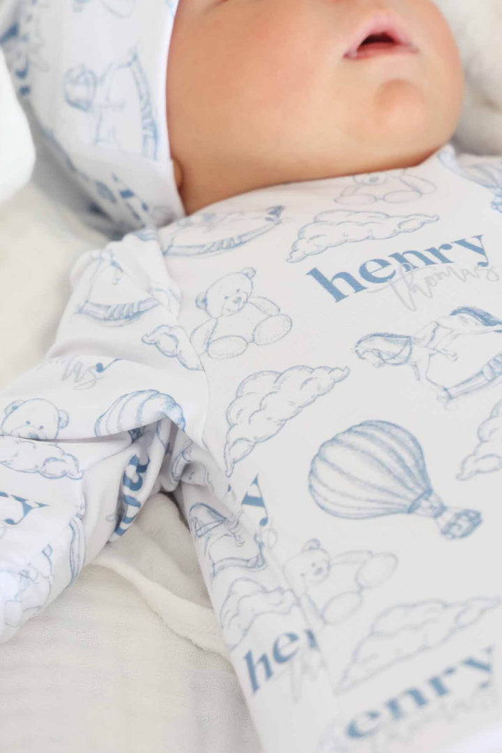 hot air balloon personalized knot gown for boys 