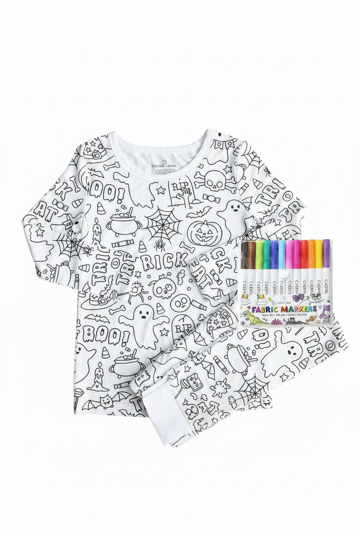 halloween kids color me pajamas