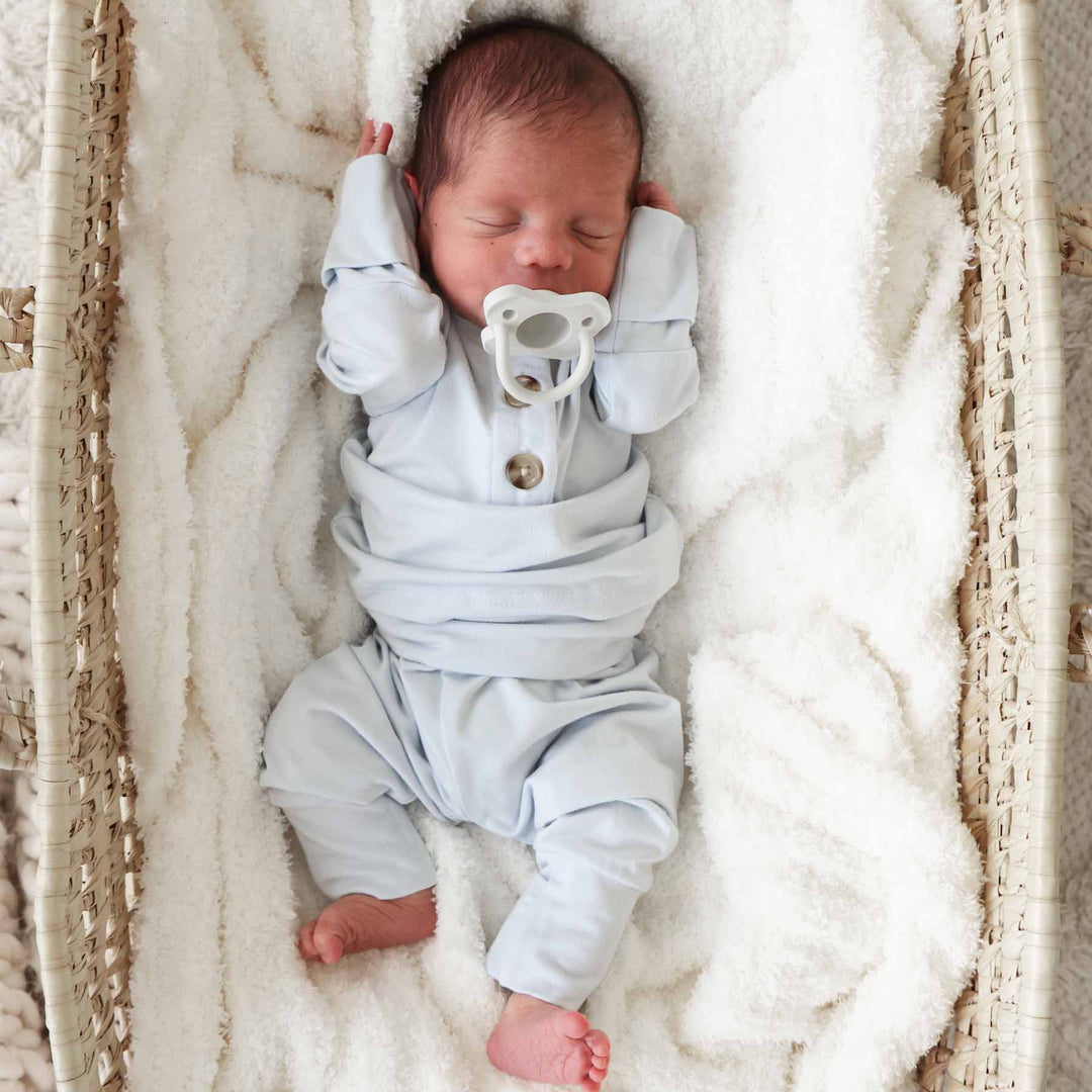 ice blue 2pc bamboo set for newborns