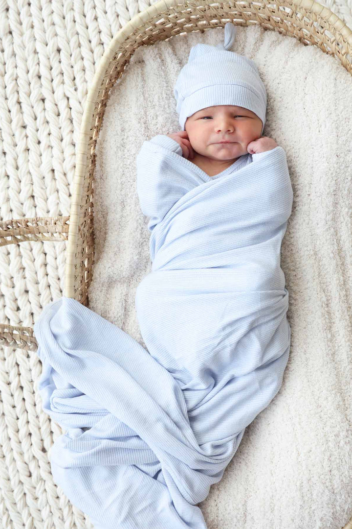 ice blue baby swaddle blanket 