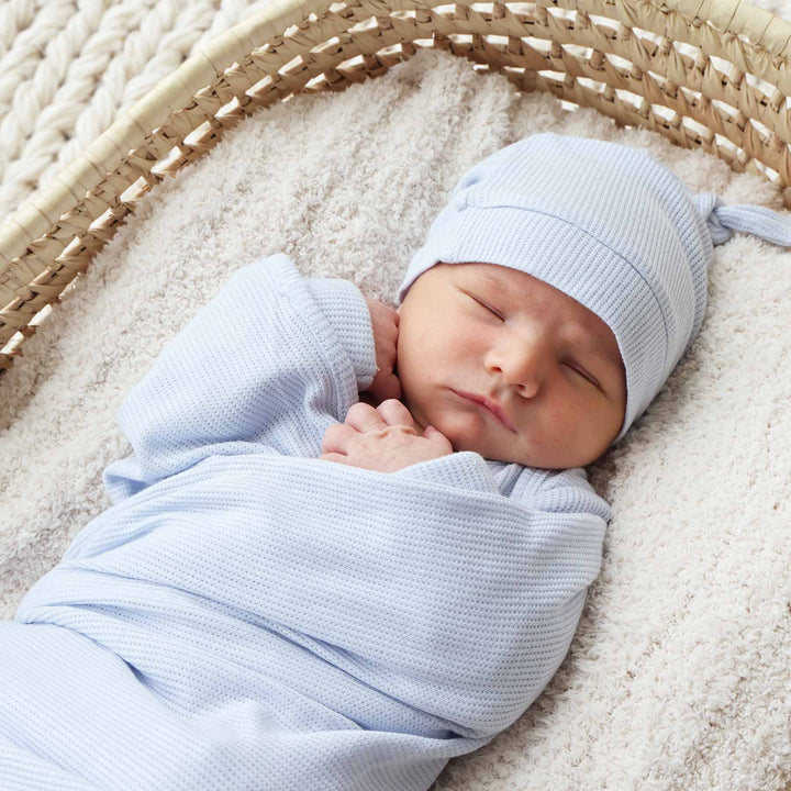 stretchy oversized swaddle blanket ice blue 