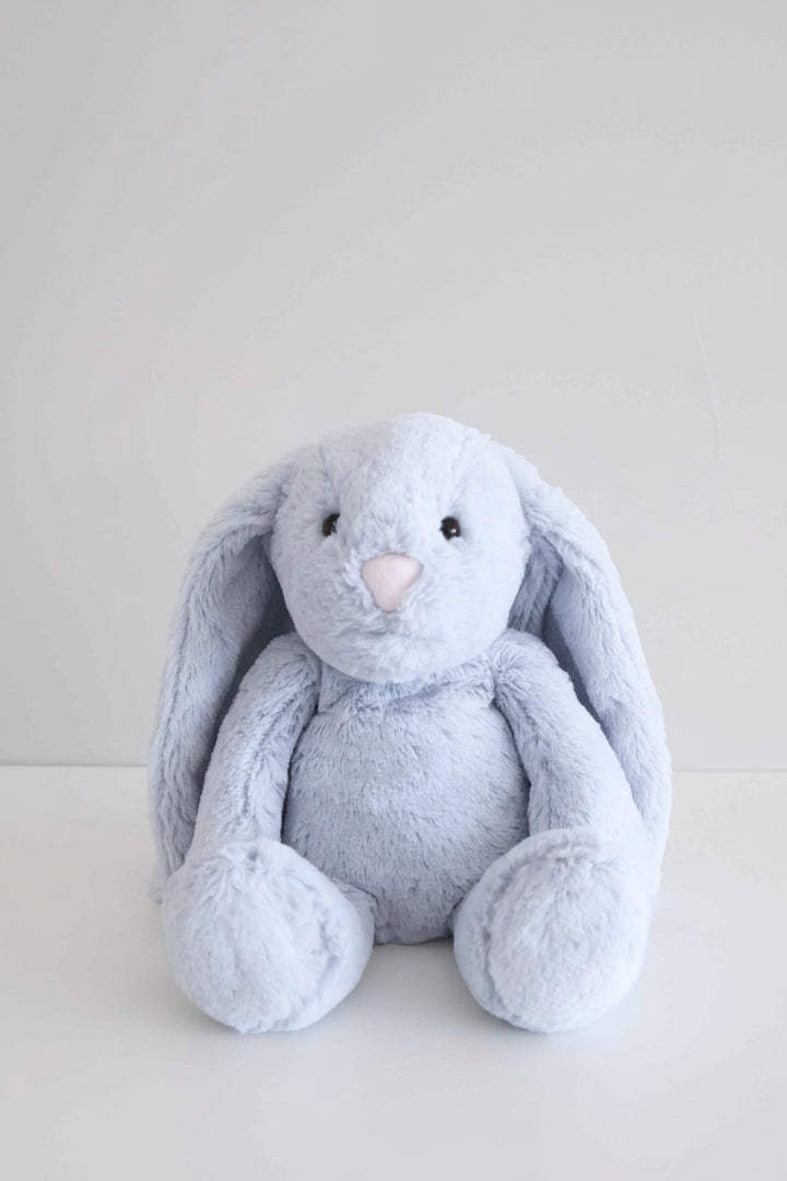 light blue long eared stuffed animal bunny for kids 