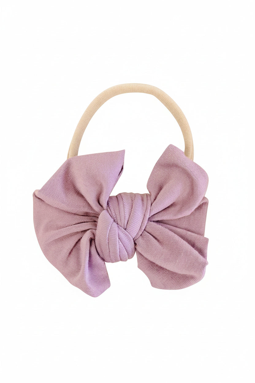 purple knit bow headband 