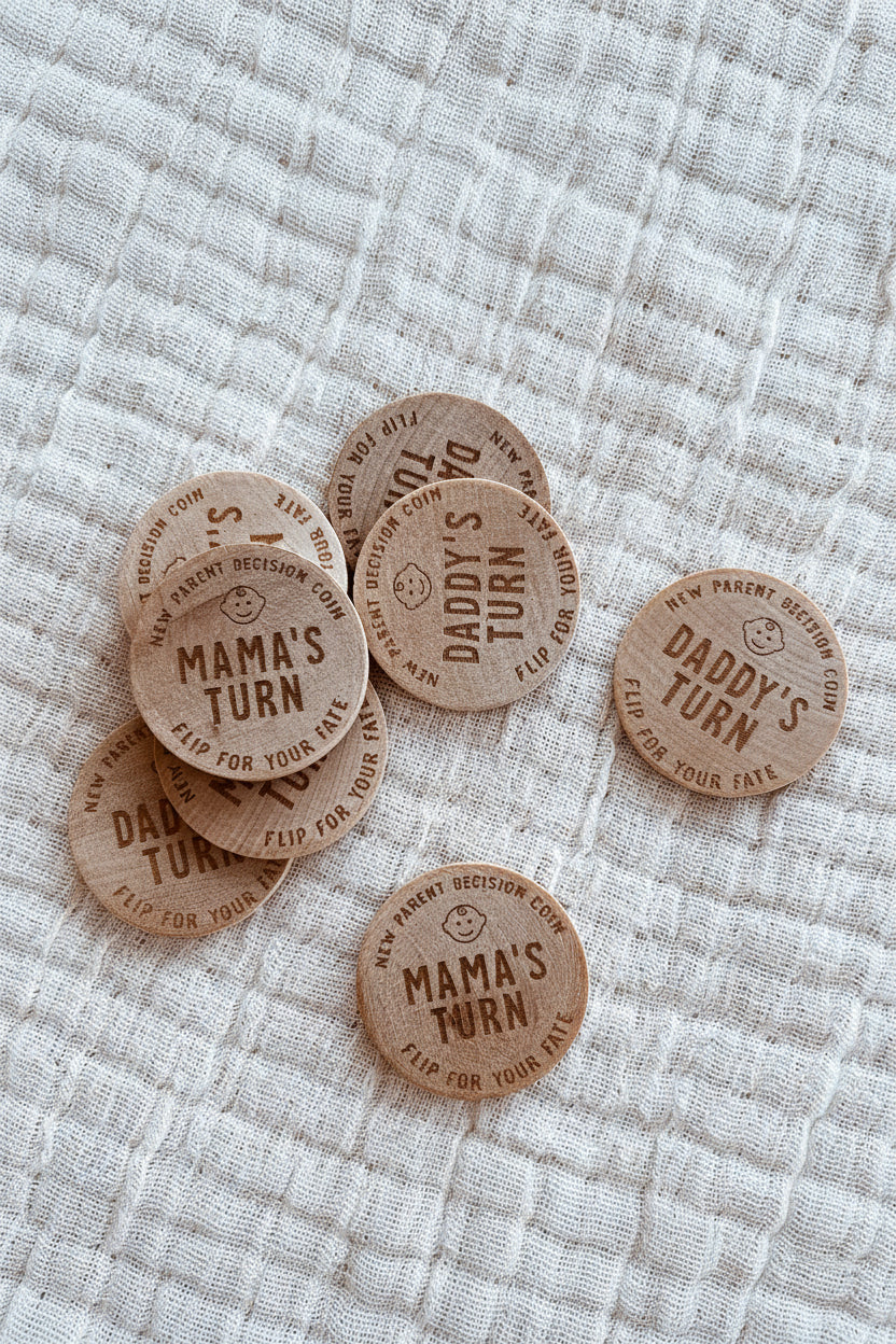 new parent decision coin mommy or daddy's turn