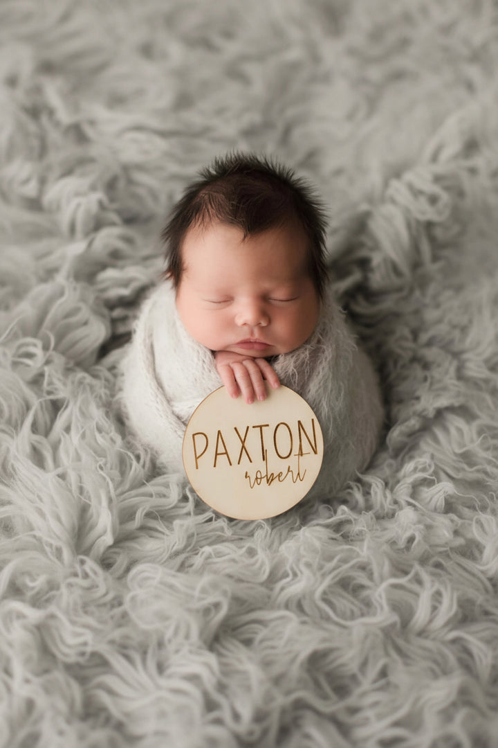 personalized baby name wood announcement 