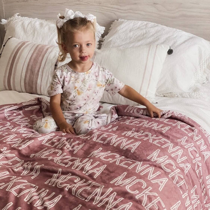 pink personalized color blanket 