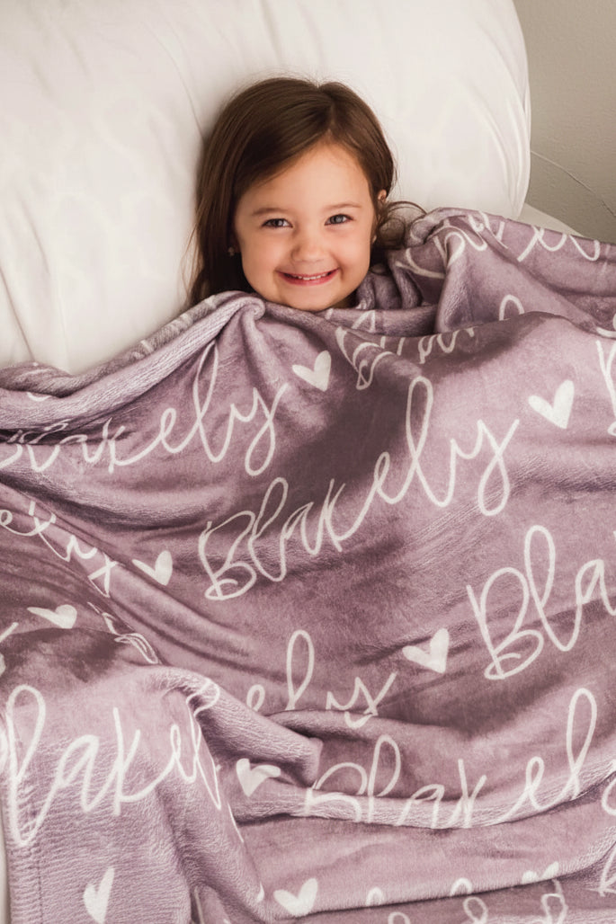 purple name blanket personalized