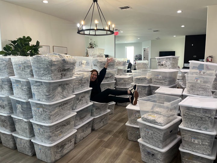 overflowing bins at old office