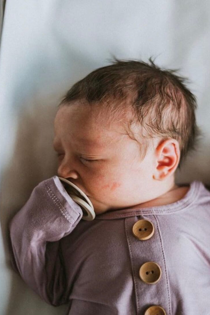 baby knot gown dusty purple 