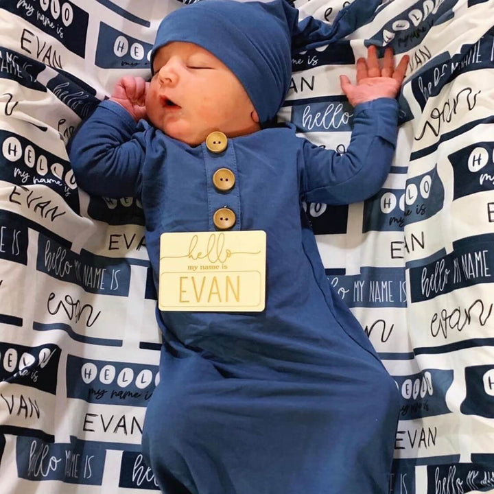 hello my name is personalized swaddle blanket for newborn 