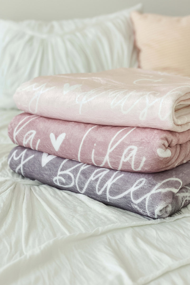 personalized color name blanket dusty purple 