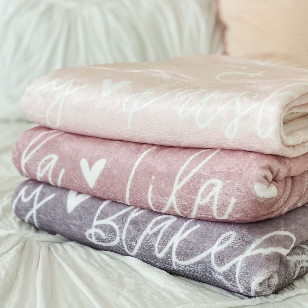 heart personalized blankets
