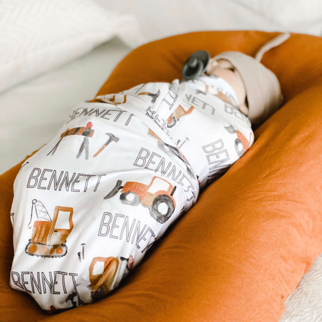 construction swaddle blanket 