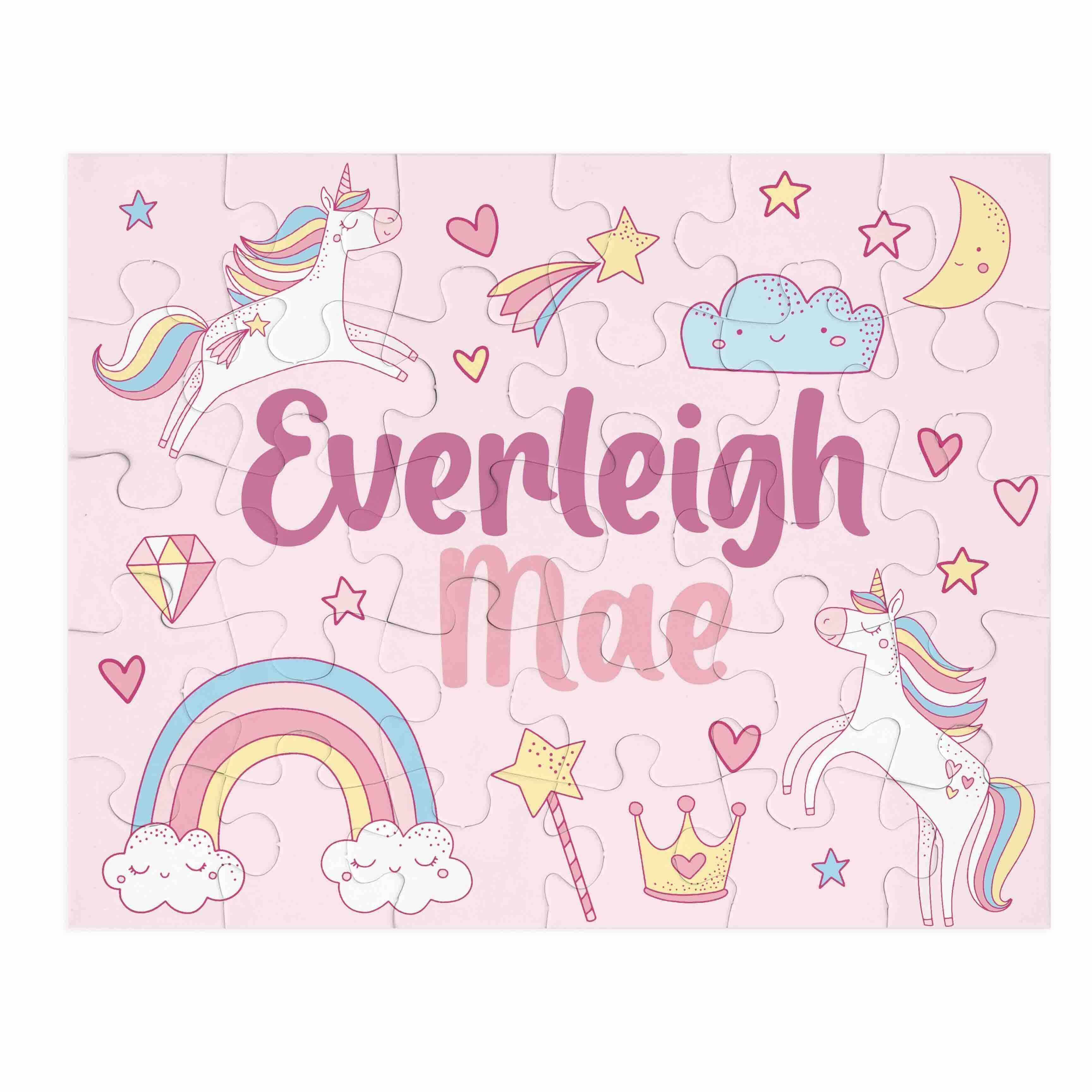 Kids Personalized 30 Piece Puzzle | Unicorn Dreams