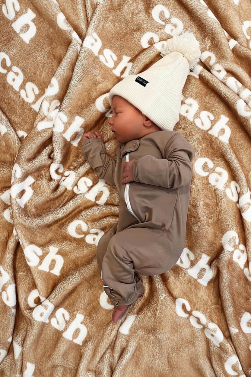 clay personalized name blanket 