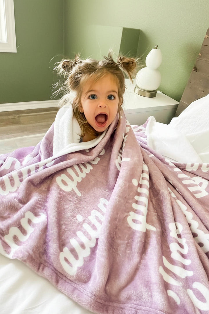 personalized color blanket lilac 